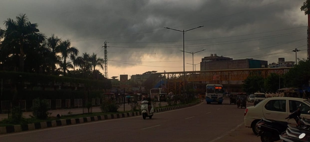 It is raining heavily, one percent more rain than normal