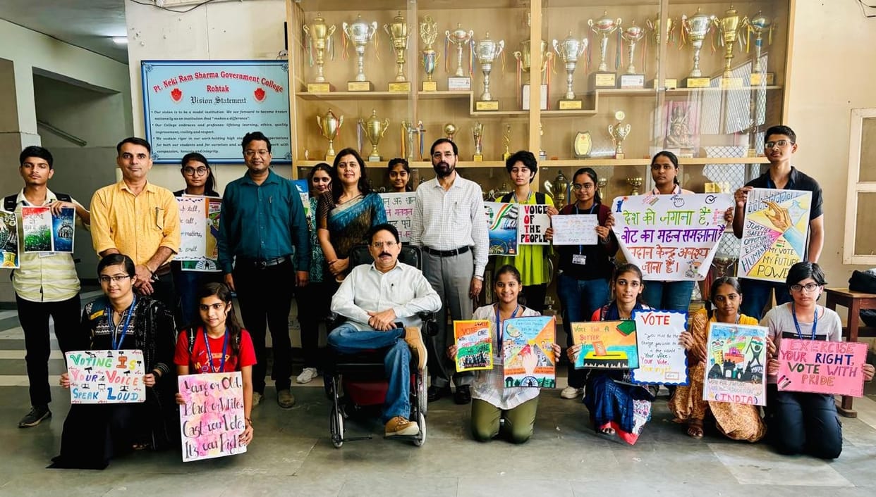Riti in slogan writing and Prince Pratham in poster.