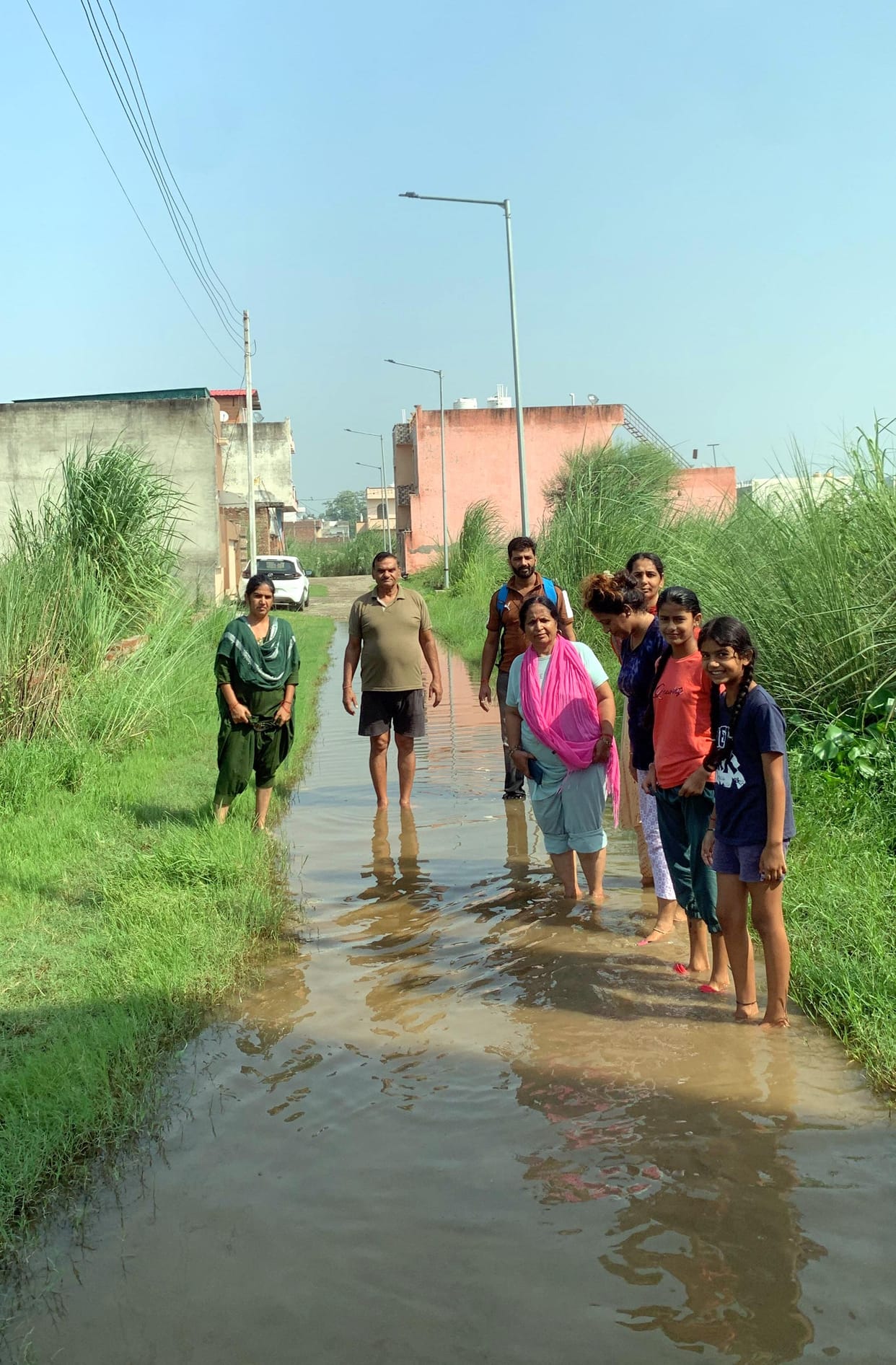 Colony residents troubled by waterlogging on roads