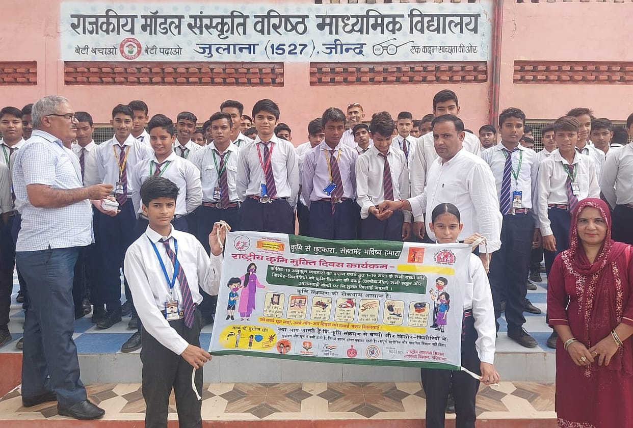 Albendazole tablets fed to 45894 school children