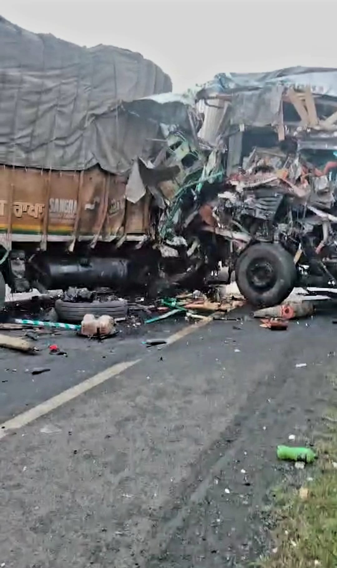 2 killed, one injured in road accident on NH 44: Direct collision between truck and container