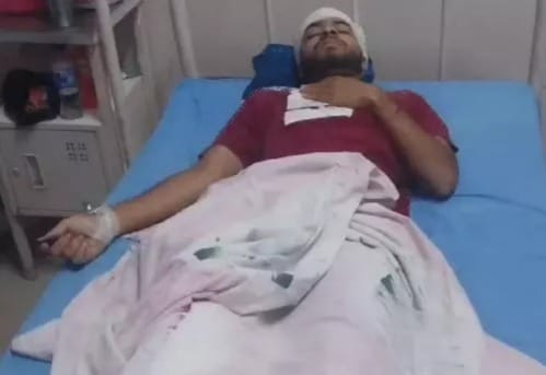 Young man beaten with a machete on his temple at night, admitted