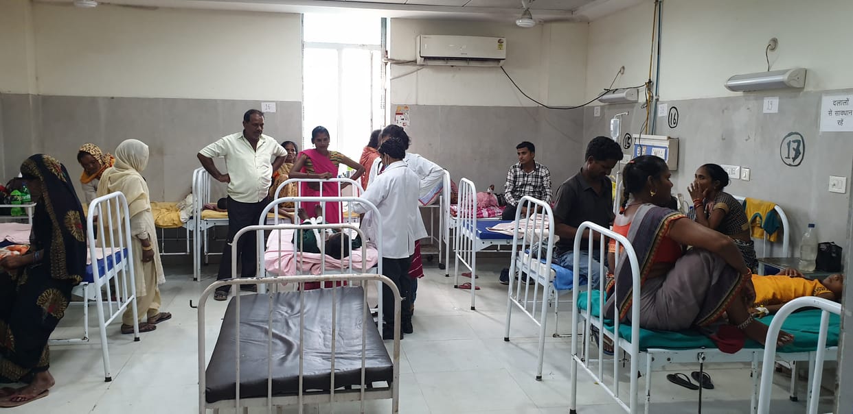 Male ward full, one bed each vacant in female and elderly ward.