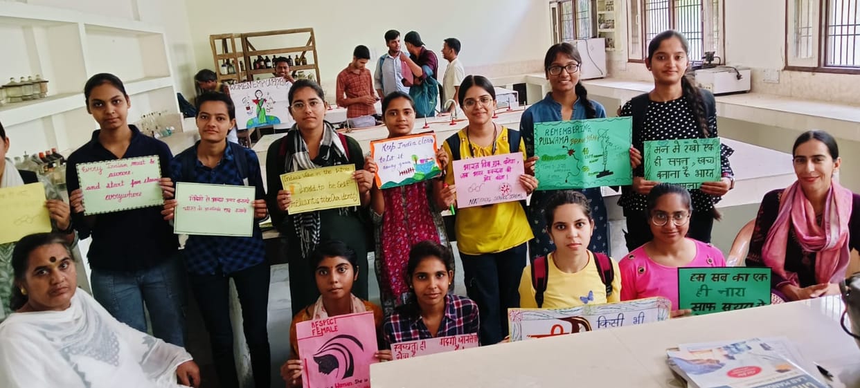Slogan writing and poster competition was organized in NSS units of Nehru College.