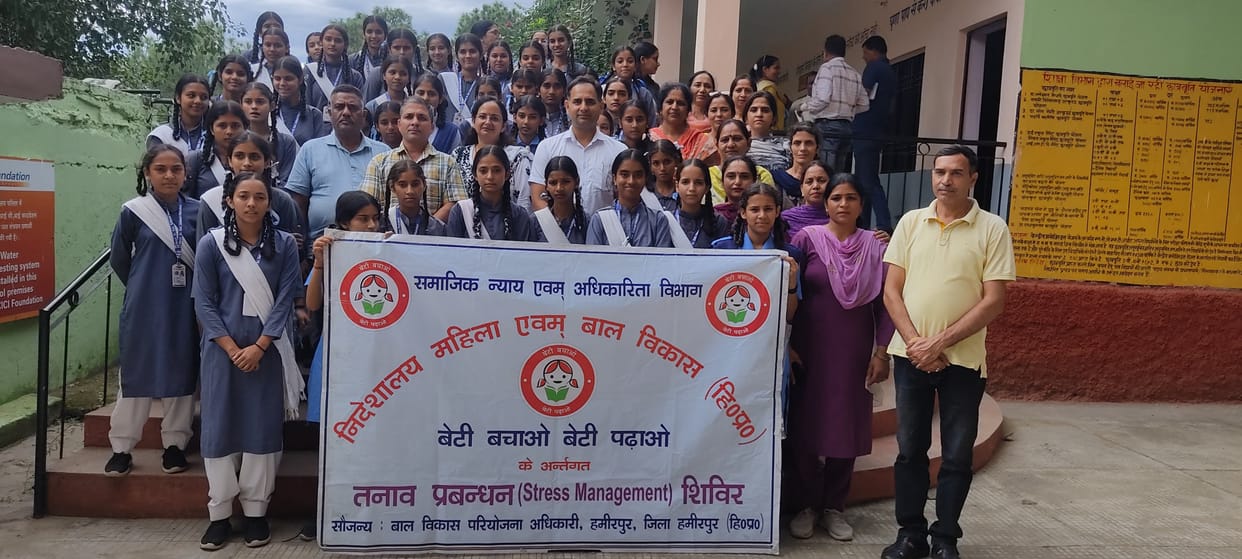 Stress management explained to the girl students of Kot and Matahani school