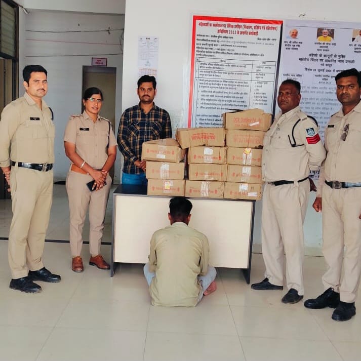 Police seized 12 boxes of illicit liquor from loader vehicle: one arrested