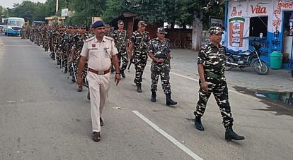 Police and paramilitary force team conducted flag march