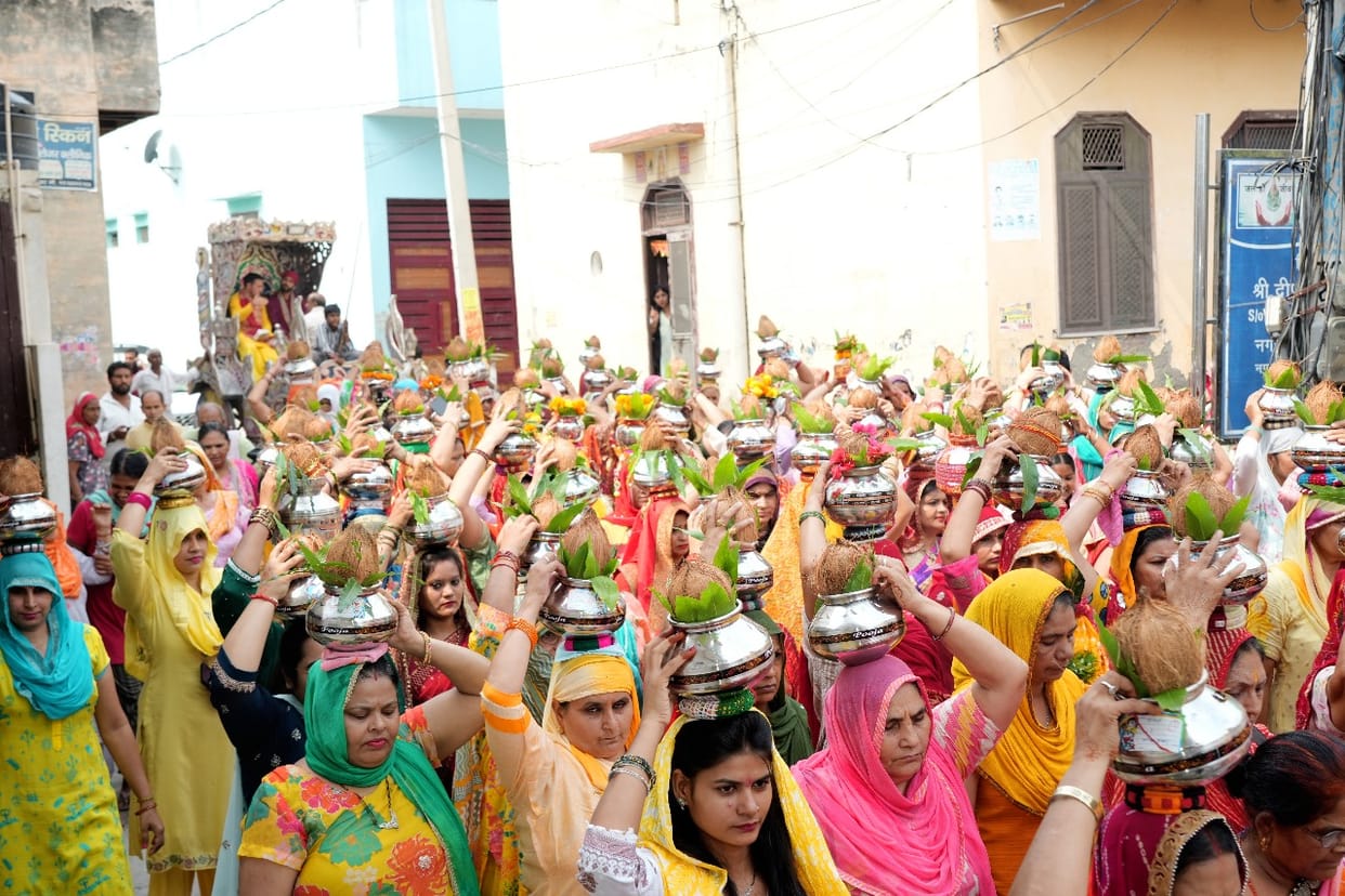 Bhagwat Katha begins with Kalash Yatra