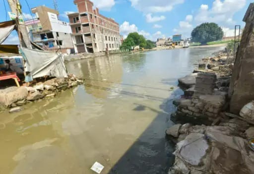 Passengers are facing problems due to filling of rain water in the bus stand premises.