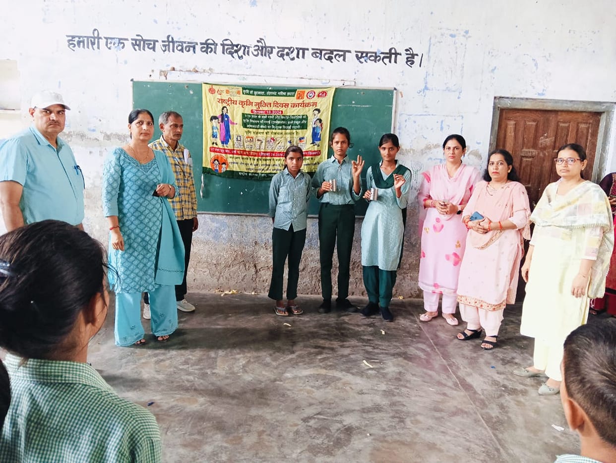 Children were given medicine for stomach worms