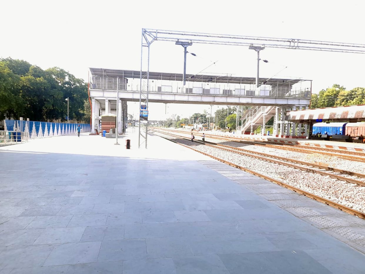 There was silence at the station due to change in the route of trains
