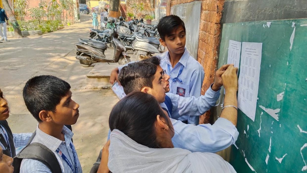 Students gave half yearly examination