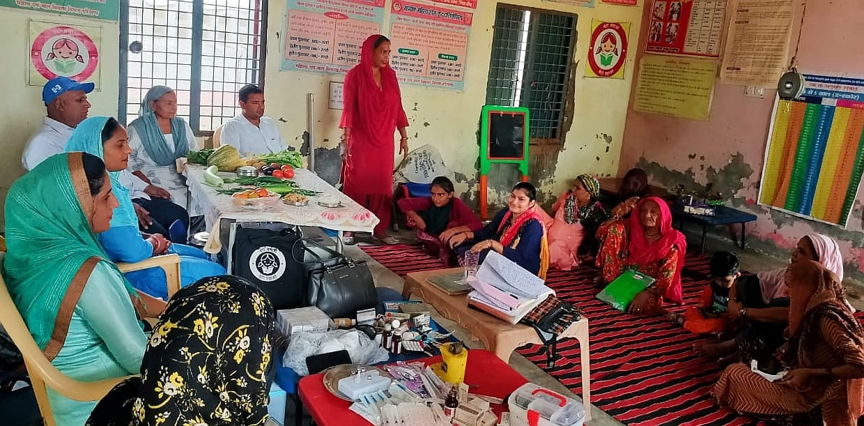 National Nutrition Month celebrated at Hasanpur Anganwadi Center
