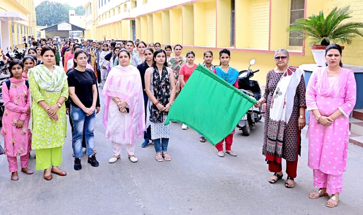Students took out a rally to create awareness about voting