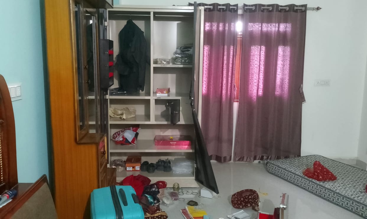 Thieves broke the lock and ransacked the house of review officer and teacher brother.