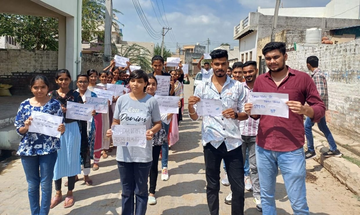 Students took out a rally to create awareness for voting