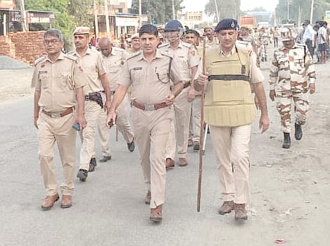 Administration conducted flag march regarding elections