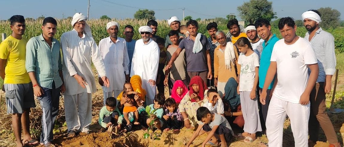 As per father's wish, instead of incinerating the ashes in Ganga, 11 saplings were buried and planted in the fields.