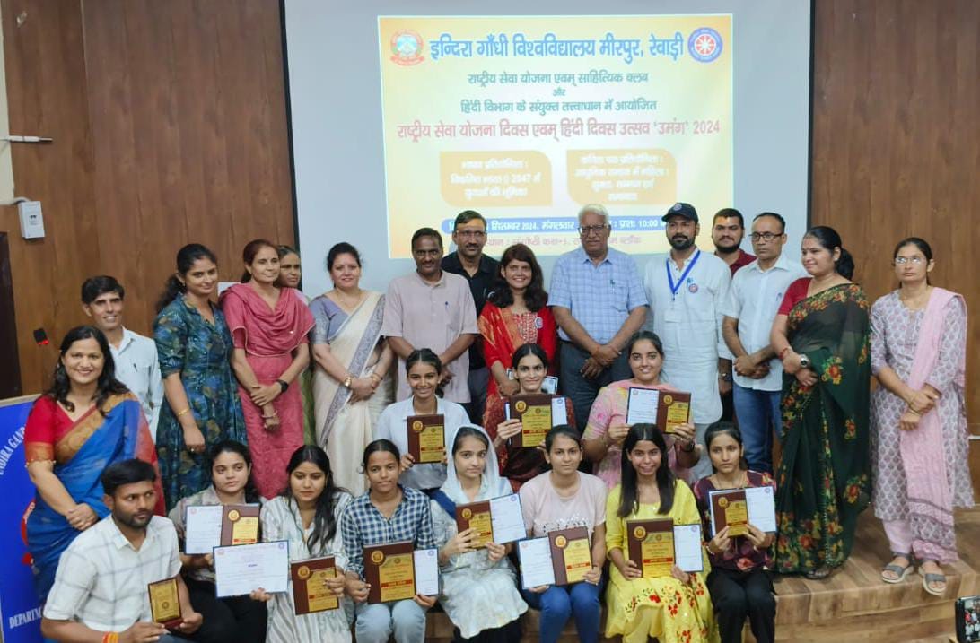 Chandni stood first in poetry recitation and Radhika and Jyoti stood first in speech competition.