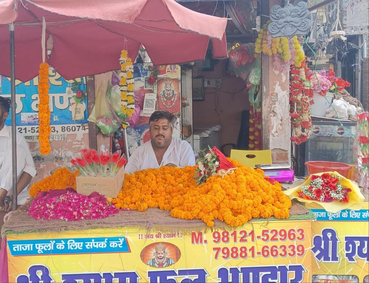Demand for flowers is increasing due to rain showered to welcome the candidates.