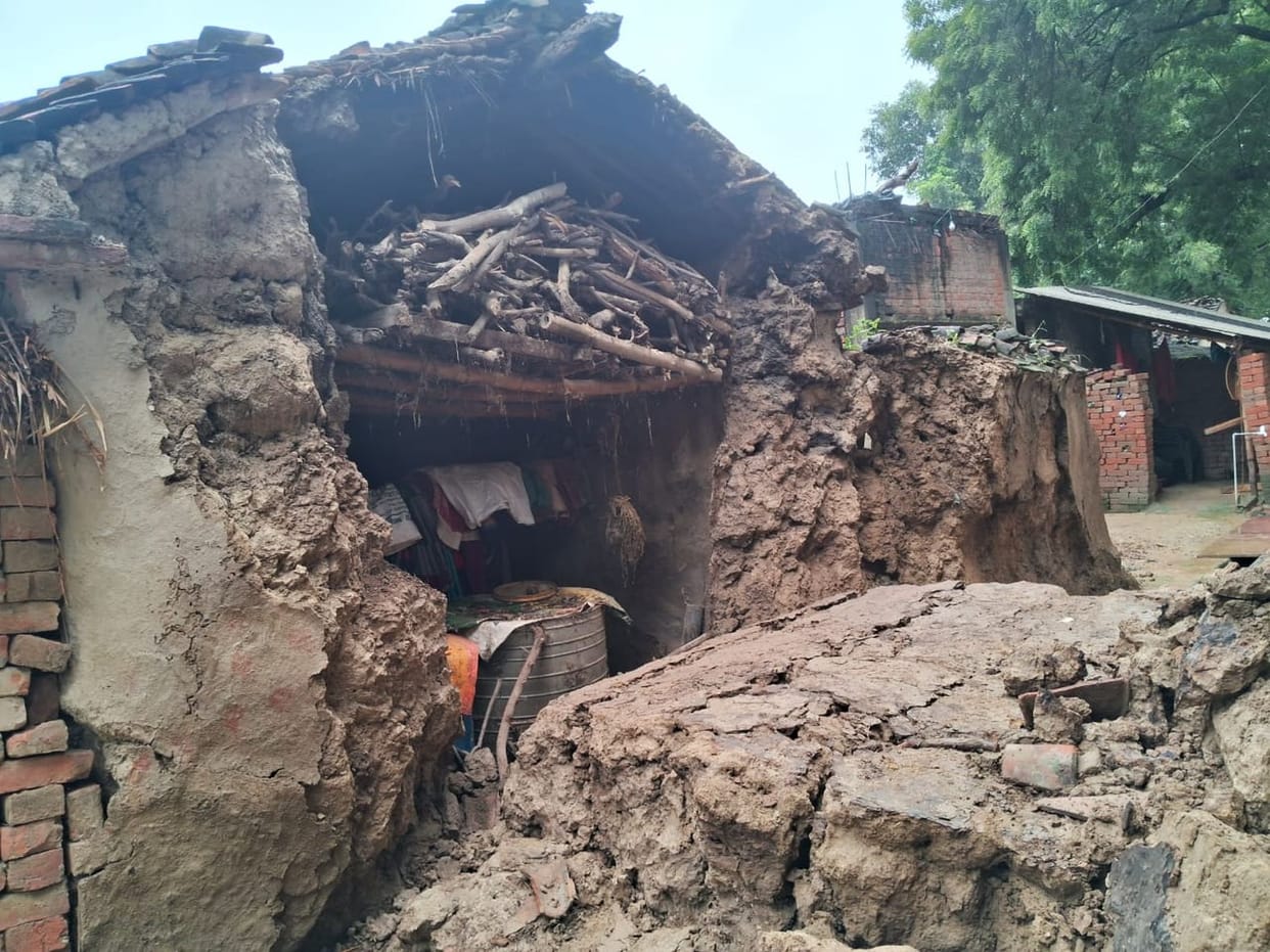 Rain became a disaster, an old man died due to lightning, roads got washed away