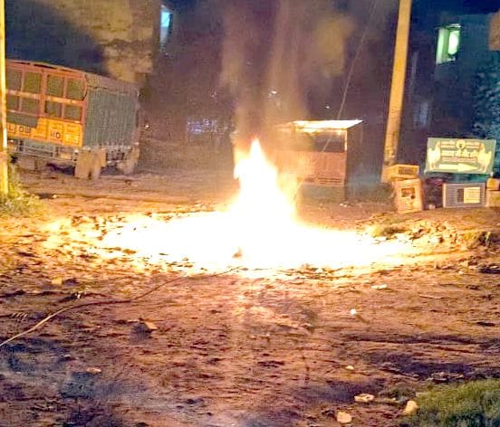 High tension wire fell on bike rider, bike burnt to ashes, young man saved