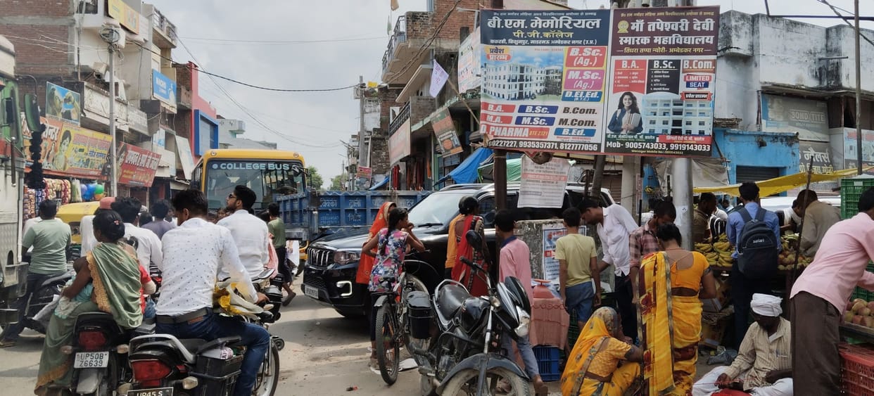 Electric poles are becoming the cause of traffic jam, no one cares about removing them