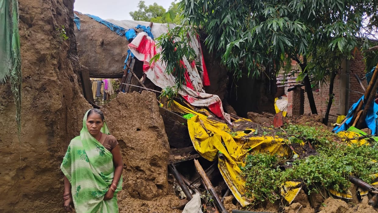 Four died after being buried under the havoc of rain, mud wall and debris of house
