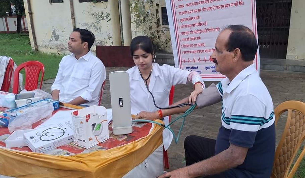 145 people were checked for health and made aware
