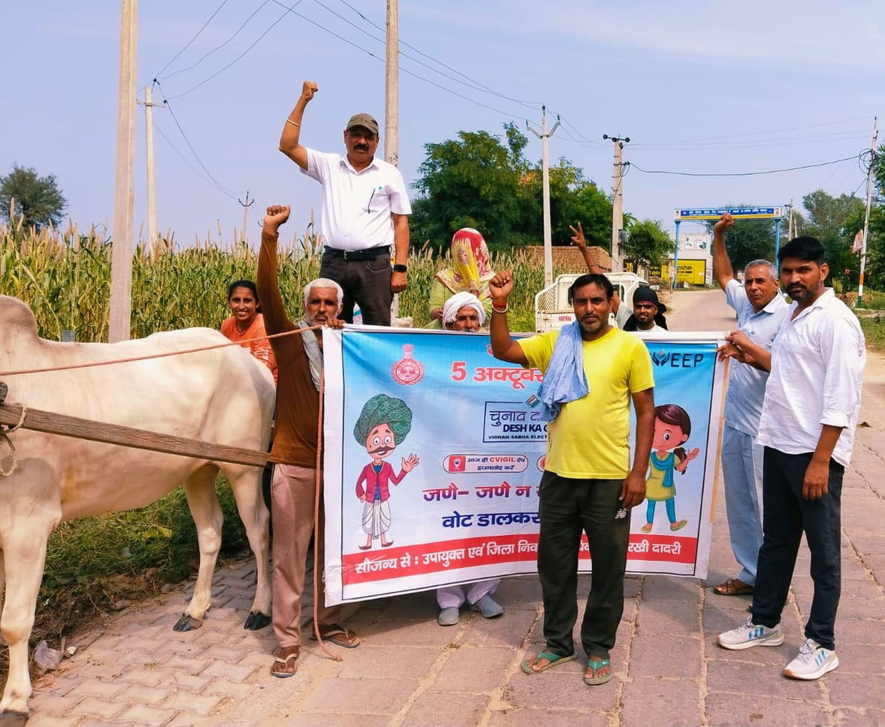 Created awareness about voting by riding on a bullock cart