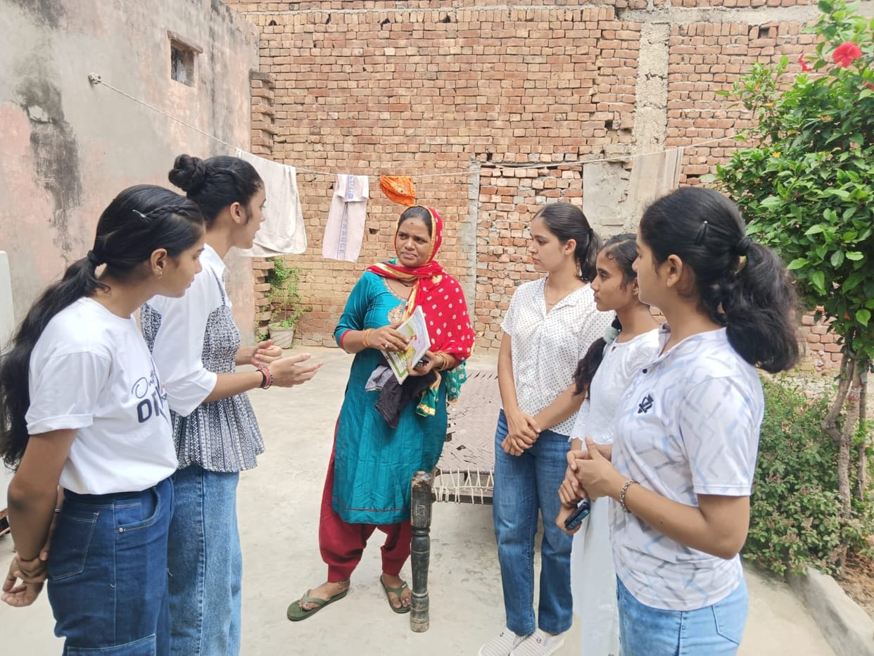 Students went door to door to spread awareness about voting