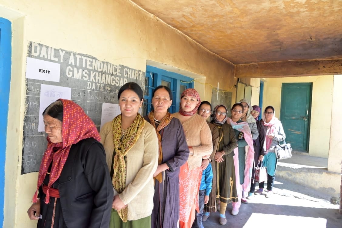 53 percent voting took place in Lahaul's zip ward Sisu