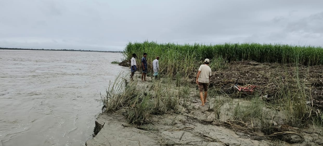 Sharda river started eroding rapidly again