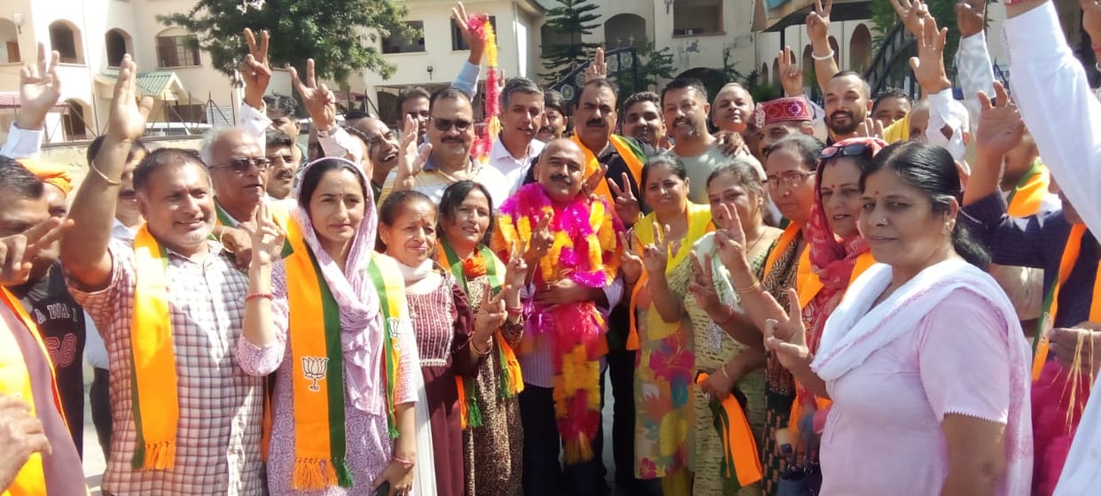 BJP supported Praveen's victory from Zilla Parishad Ward Baghera, celebrated