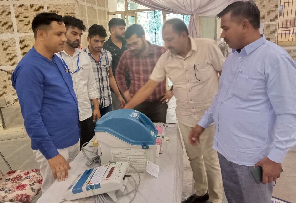 Mock poll held in presence of political parties