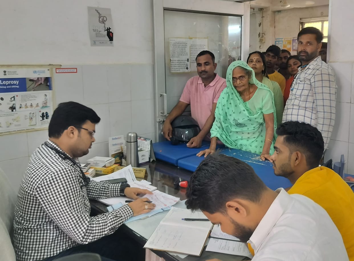 Waited four hours to see the doctor, test report the next day.