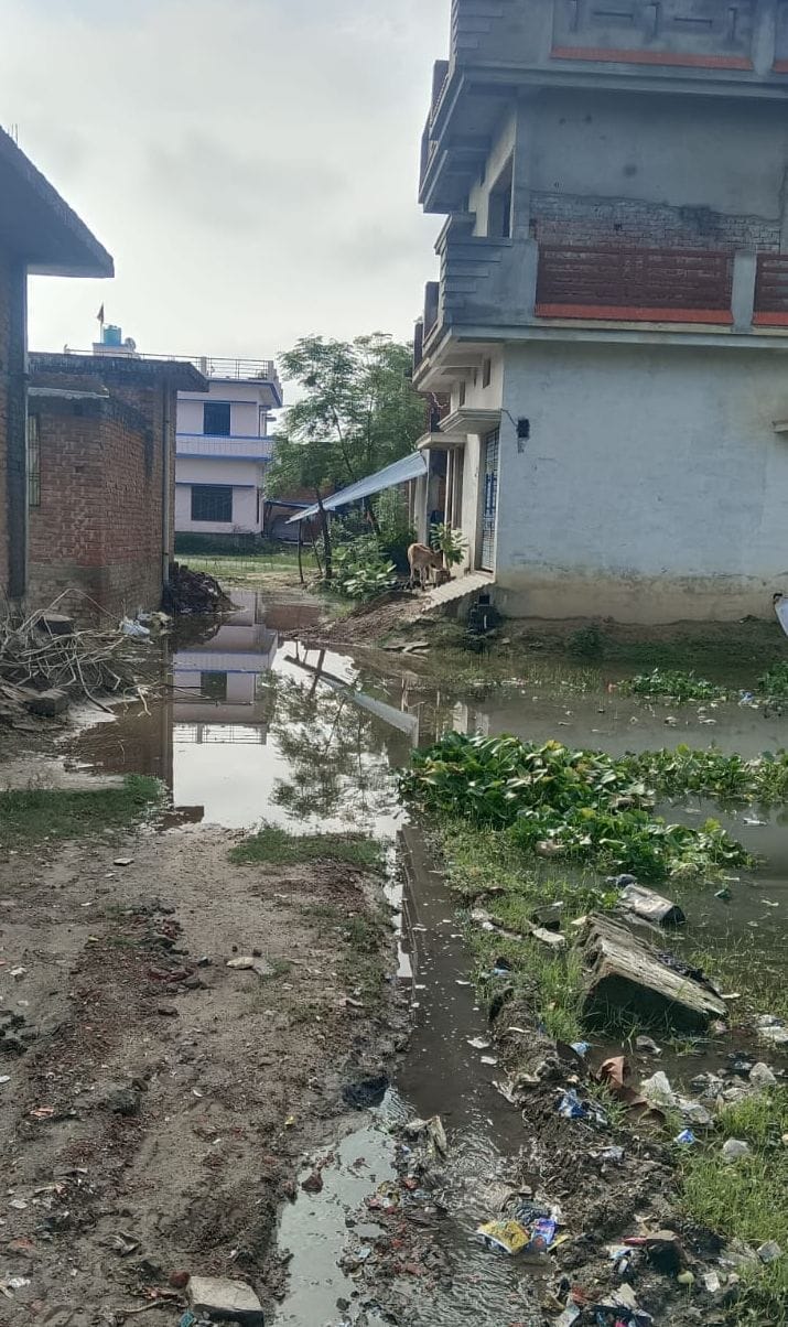 No roads or drains...people troubled by waterlogging on the main road