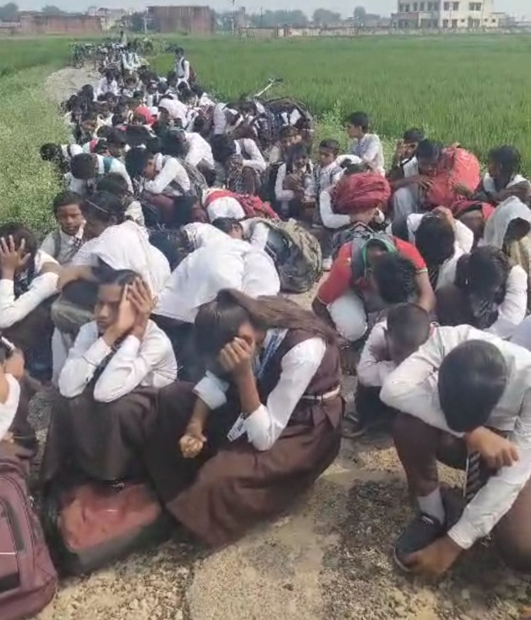 If fees were not deposited then children were made to sit in the sun