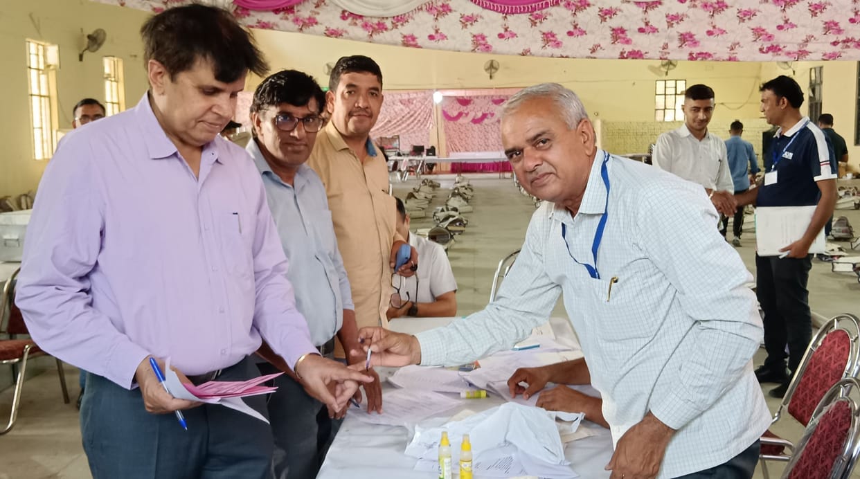 Employees engaged in election duty voted through postal ballot.