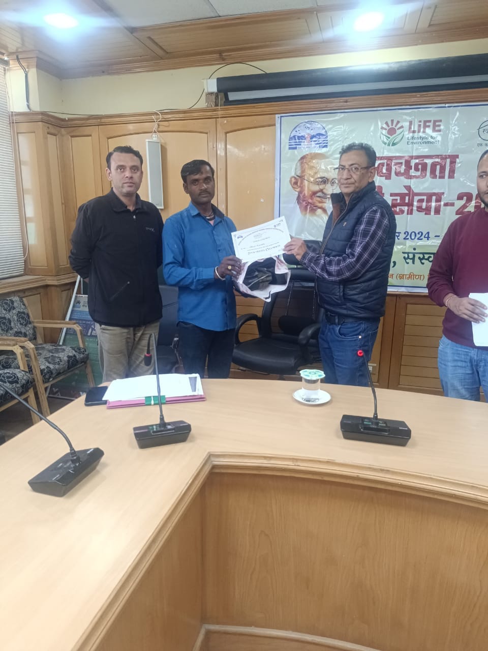 Swachhata Hi Seva Abhiyan, District Kinnaur, District level meeting in the Deputy Commissioner's Office Auditorium.