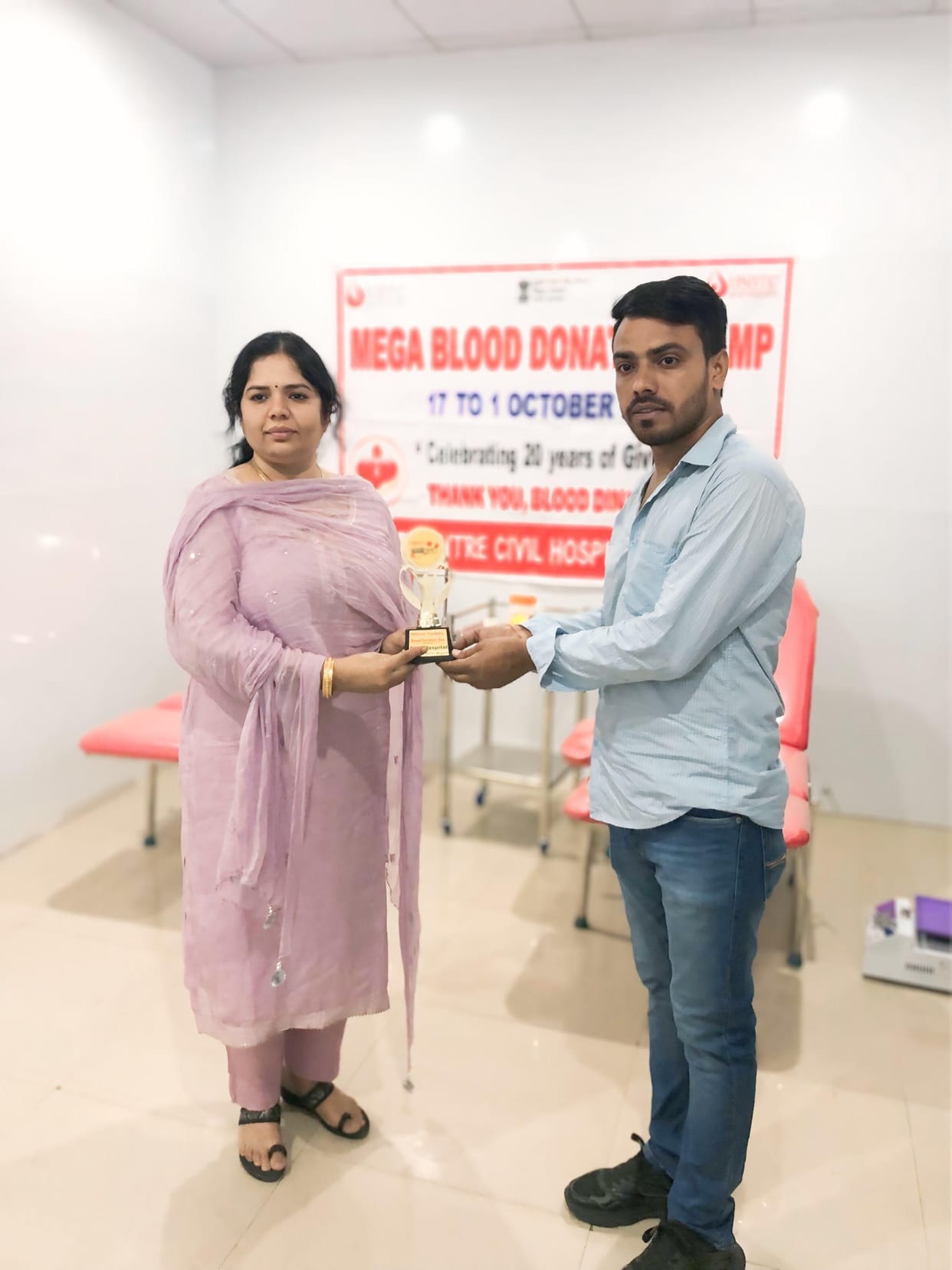 Tinku Pradhan honored on Blood Donor Day