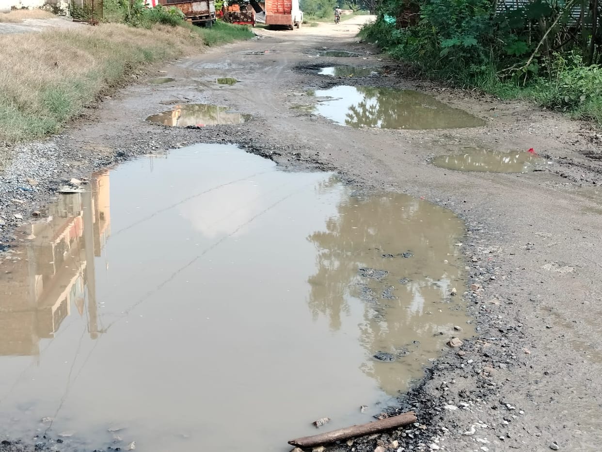 Rain further worsened the condition of the roads