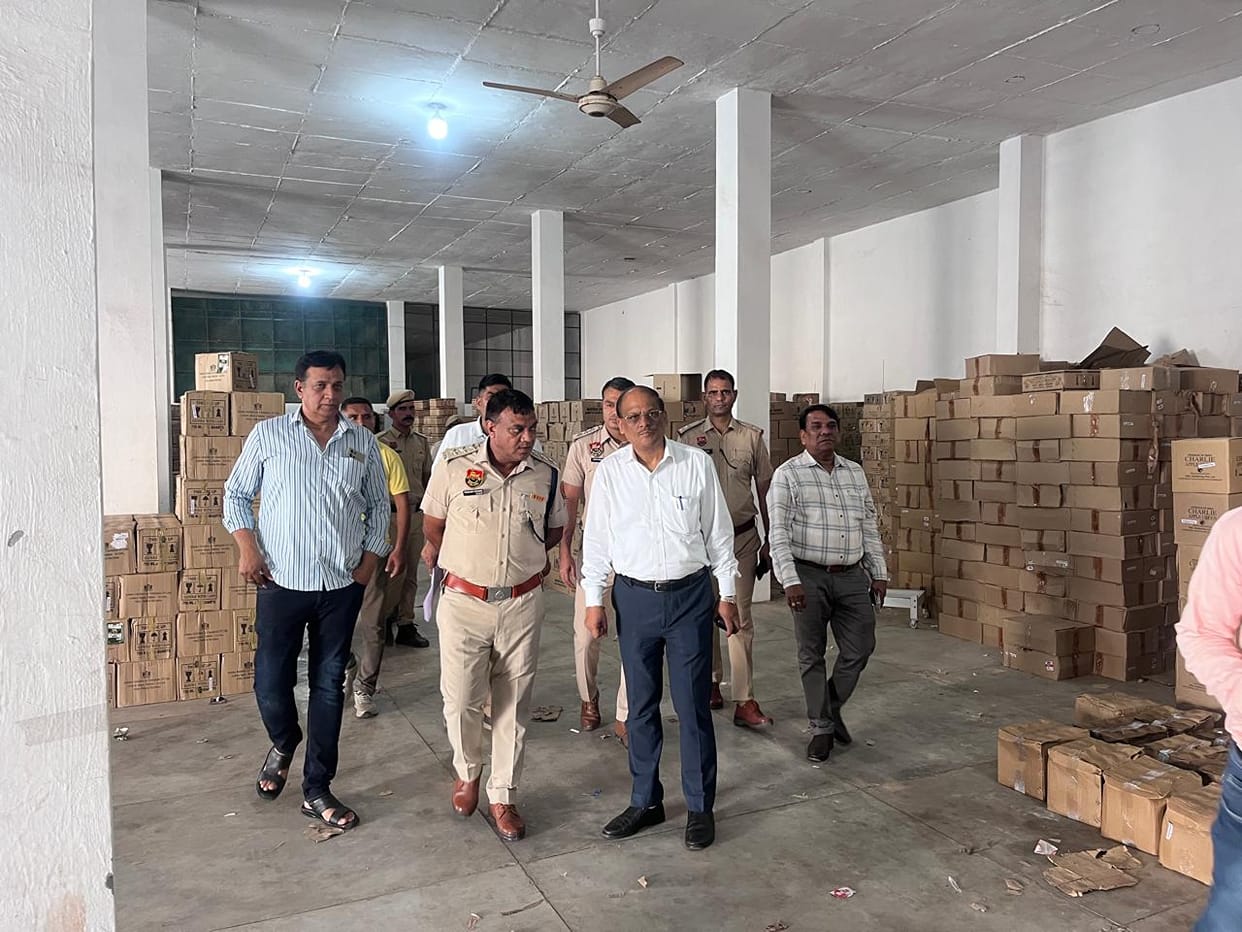 Police and Excise Department team inspected the liquor warehouse