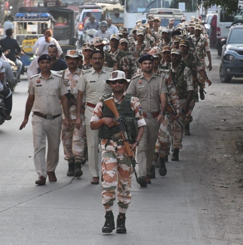 Flag march taken out to conduct fair and peaceful elections