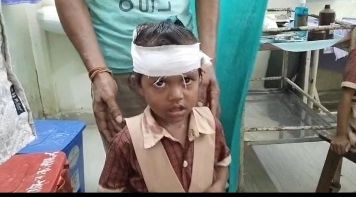 Balaghat News:  School van overturns due to steering failure