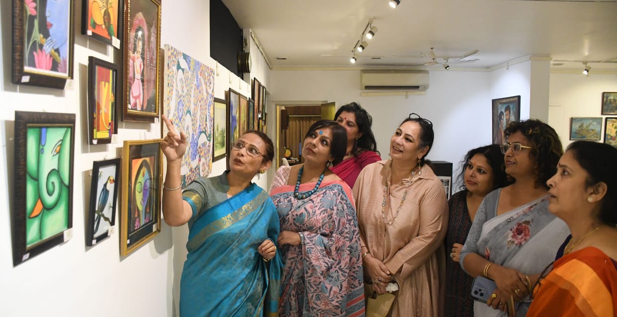 Children made more than 90 paintings in the exhibition