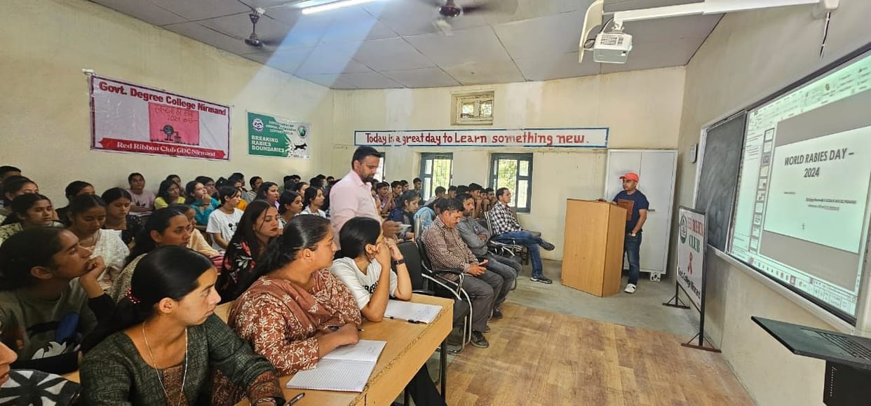 Students made aware on rabies in Nirmand College