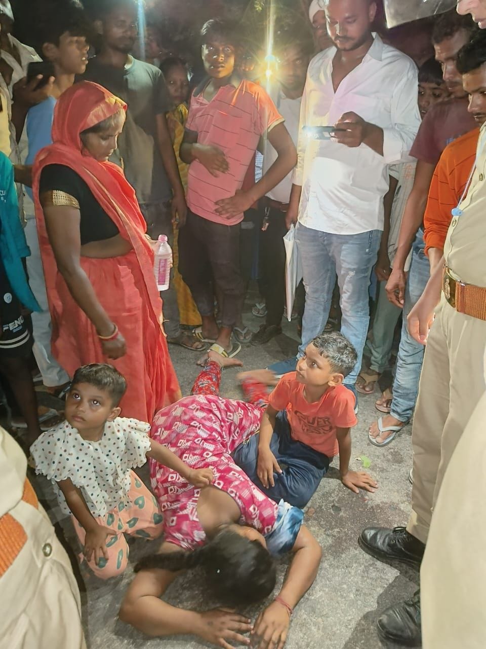 Couple hit by a car, crushed by another, ruckus and lathi charge