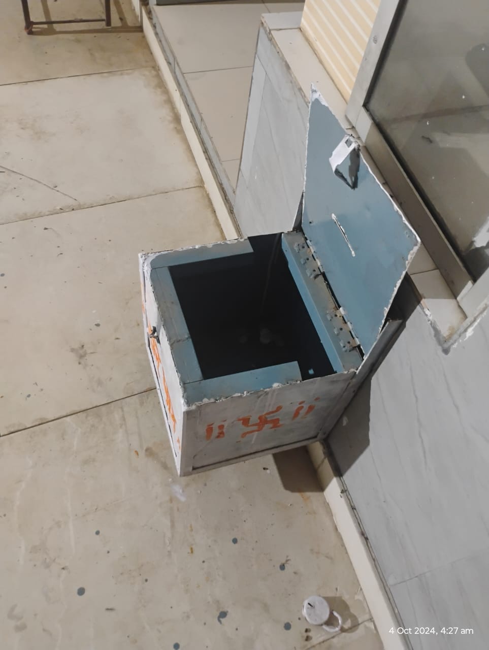 Money stolen by breaking the lock of temple donation box