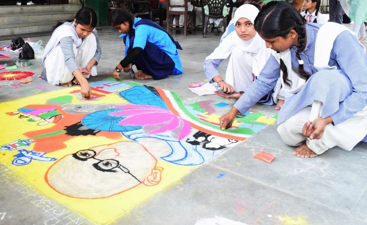 India of Gandhiji's dreams shown in rangoli